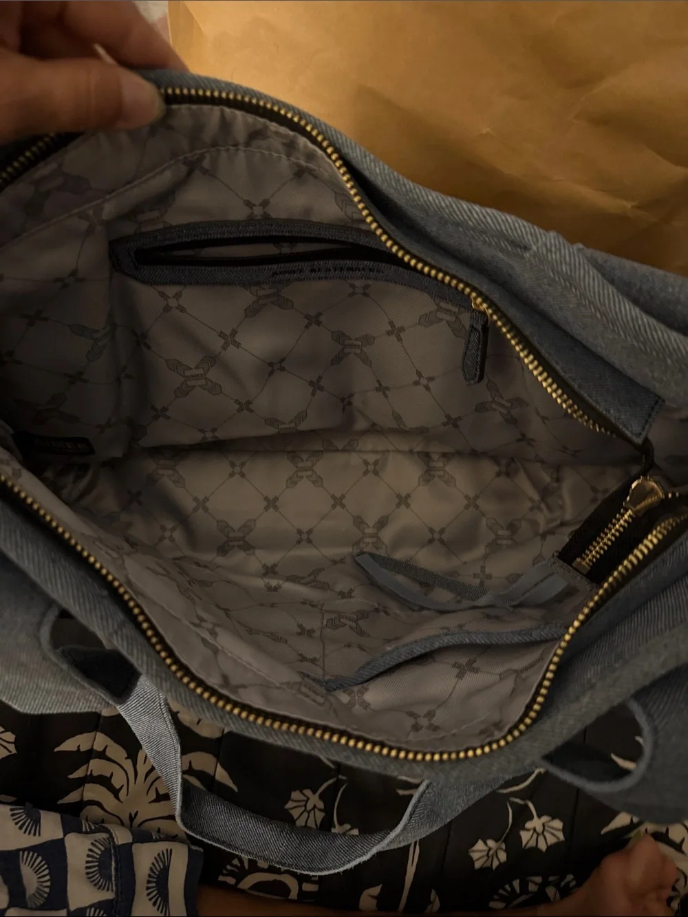 Aimee Kestenberg Denim Blue Canvas Satchel